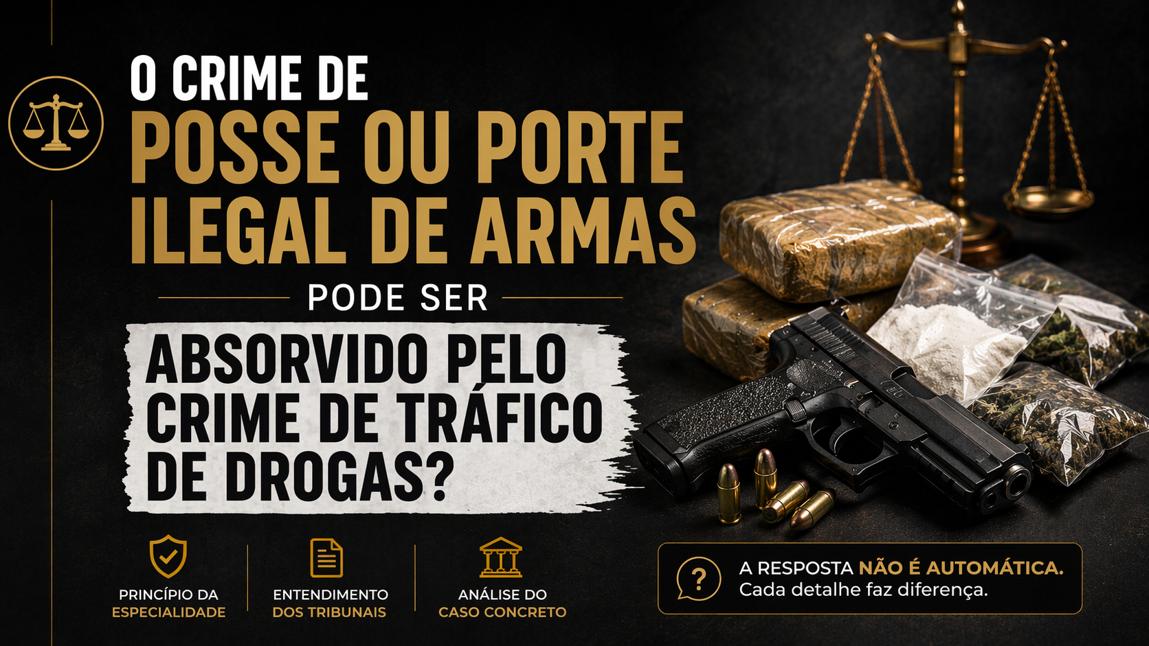 O crime de posse ou porte ilegal de armas pode ser absorvido pelo crime de tráfico de  drogas?