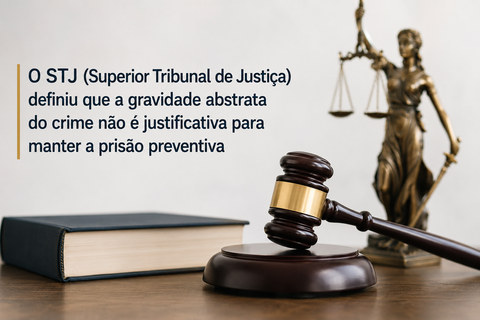 O Superior Tribunal de Justiça definiu que  a gravidade abstrata do crime não é justificativa para manter a prisão preventiva